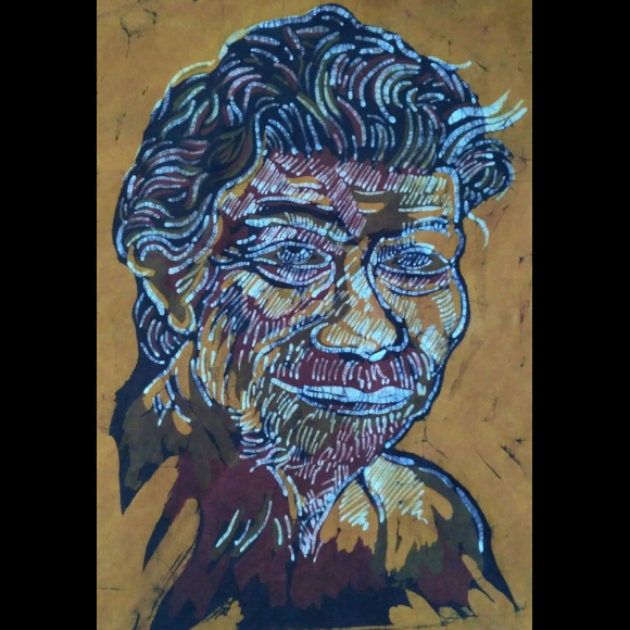 "Portrait Study" Original Batik Textile Art